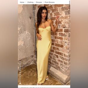 NWT Beginning Boutique Mariana Yellow Lace Bust Midi Dress